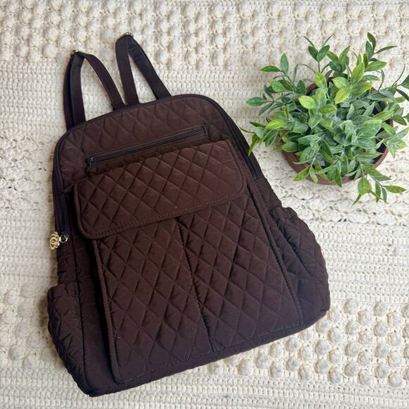 VERA BRADLEY Woman\'s Quilted Large Backpack Carryall Chocolate Brown main image 7